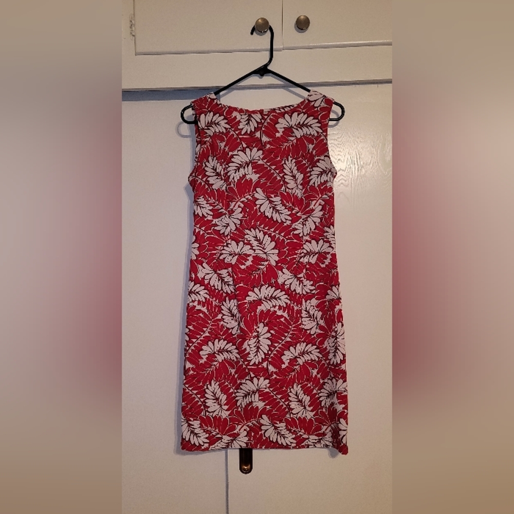 Floral Red and White Dress